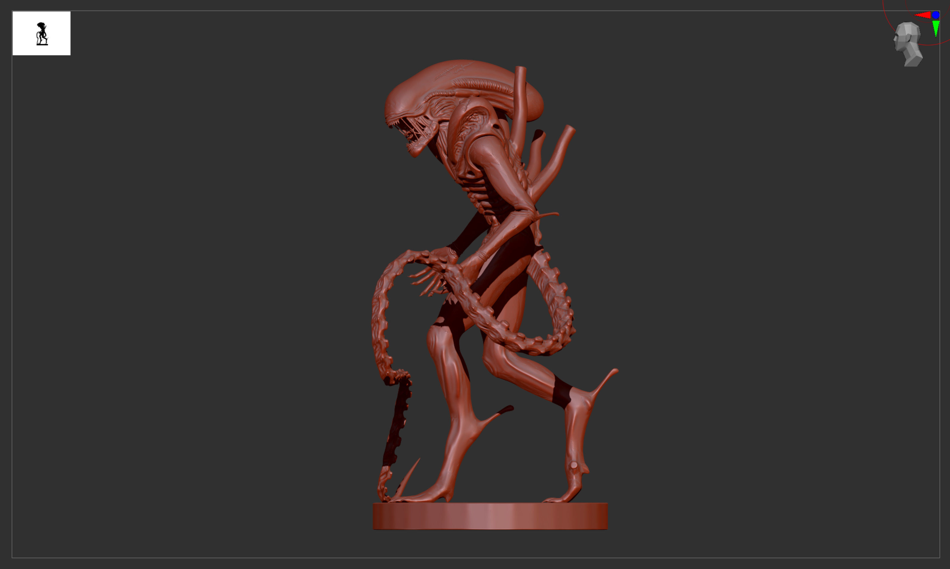 Battle-hardened Xenomorph Alien 3D print model_3