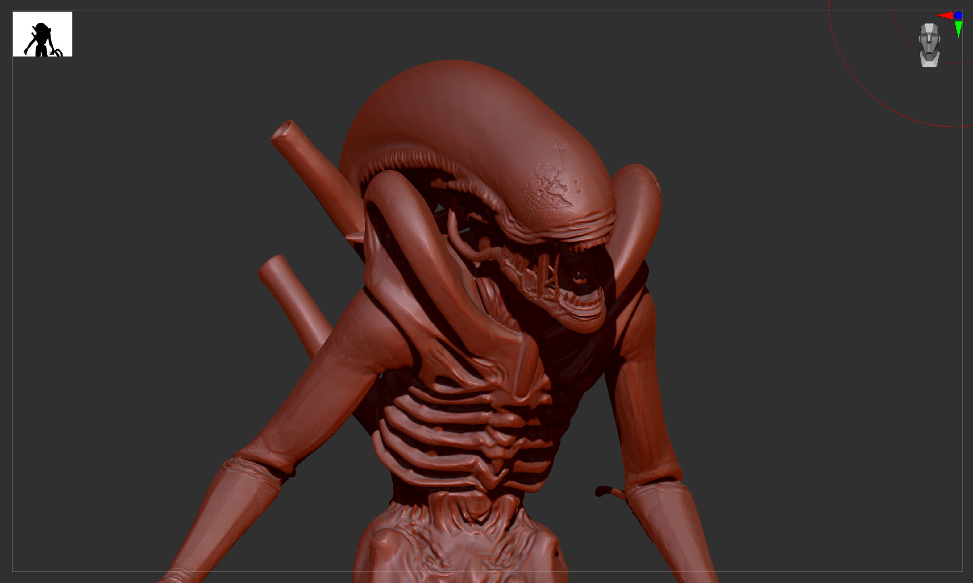 Battle-hardened Xenomorph Alien 3D print model_9