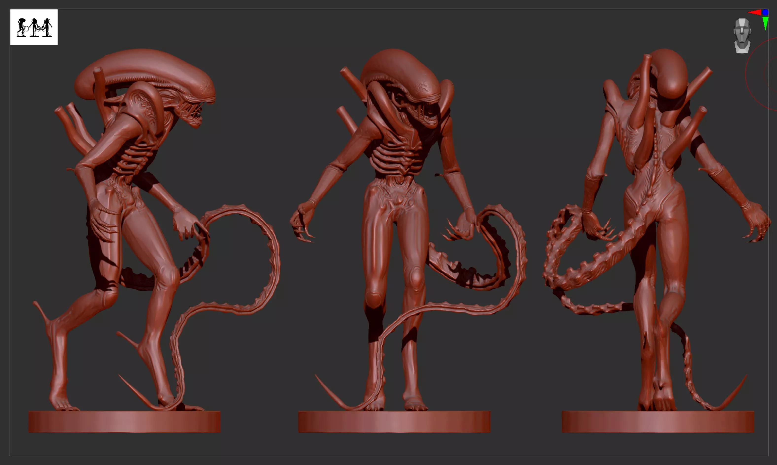 Battle-hardened Xenomorph Alien 3D print model_0