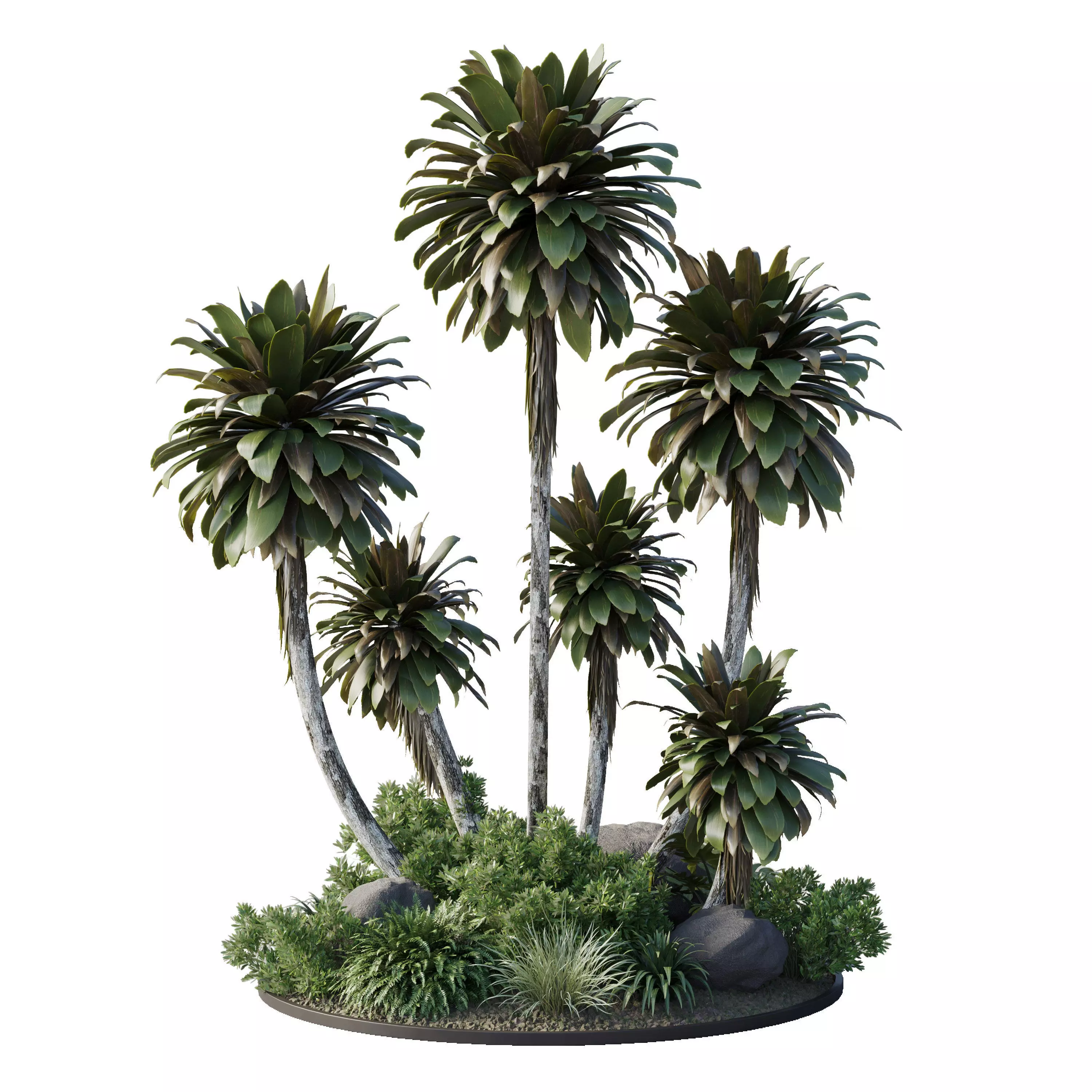 Outdoor Garden Set Bush and Tree Garden Set 3D model
