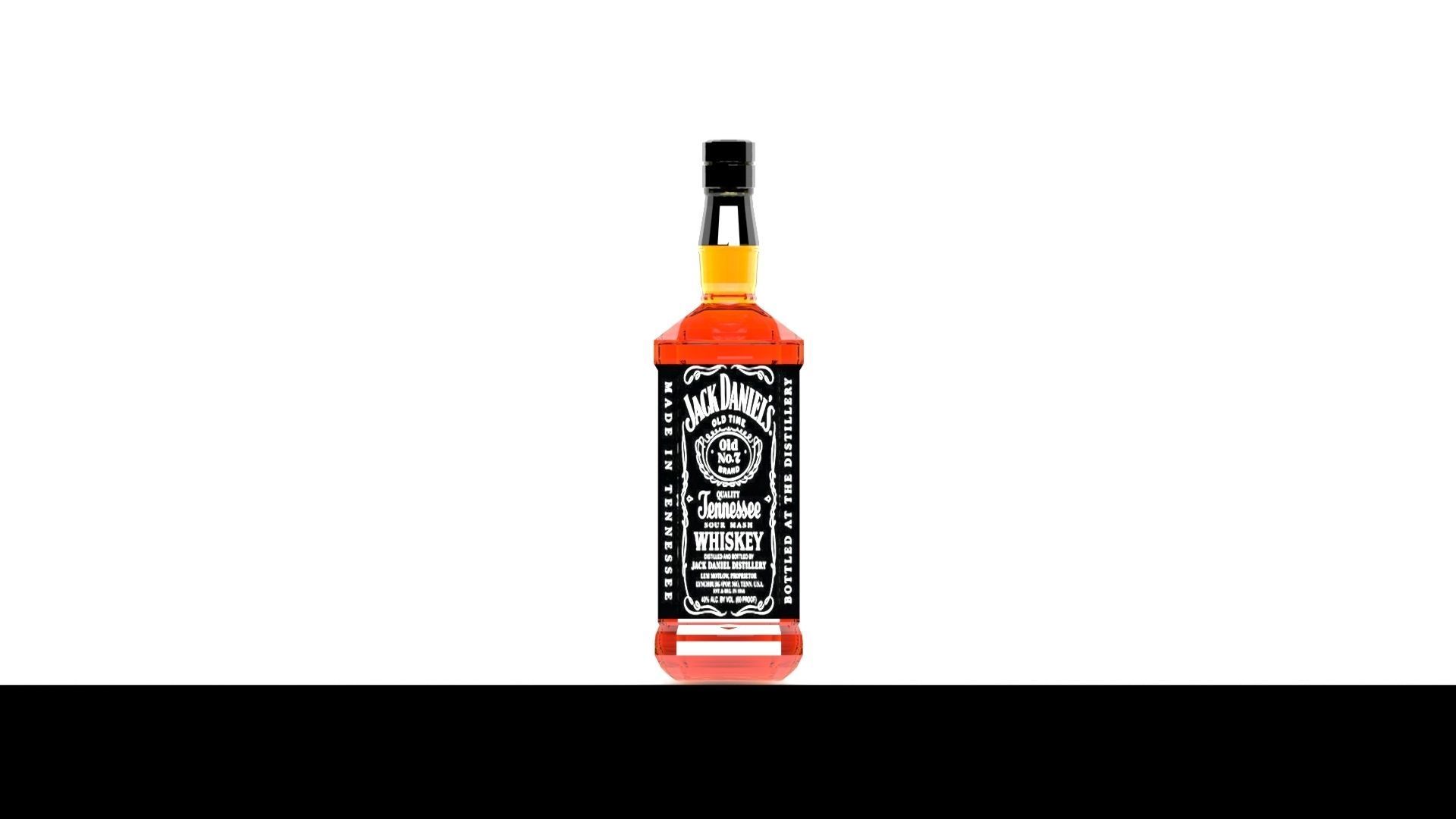 Jack Daniels Whiskey Bottle 3D model_9
