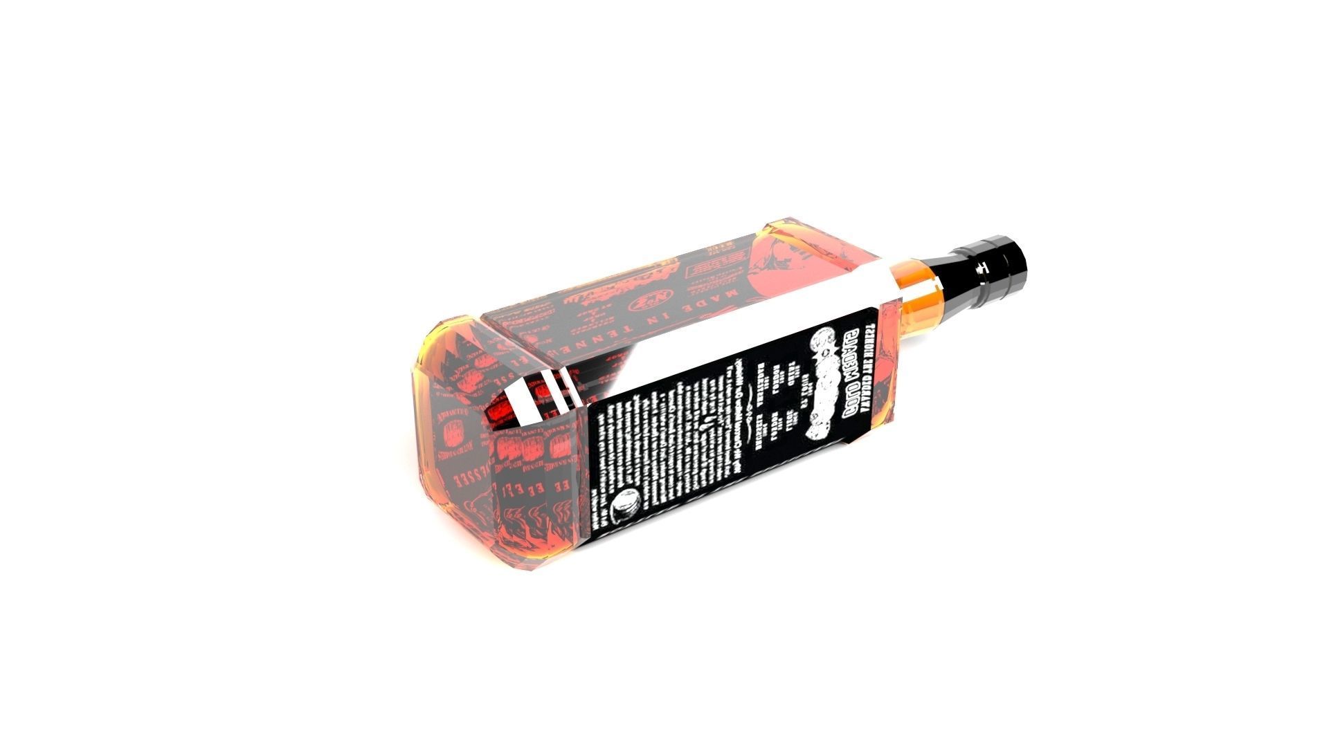 Jack Daniels Whiskey Bottle 3D model_31