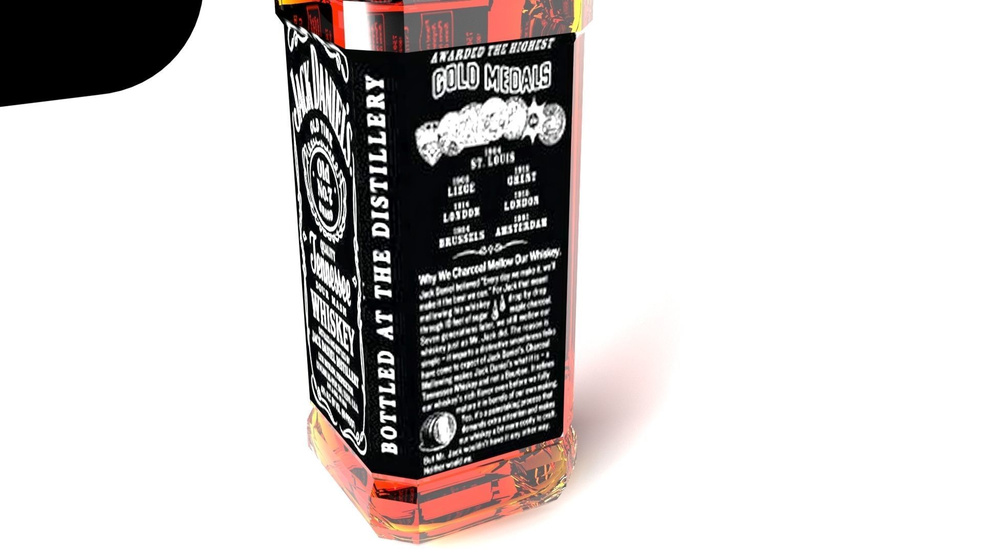 Jack Daniels Whiskey Bottle 3D model_6