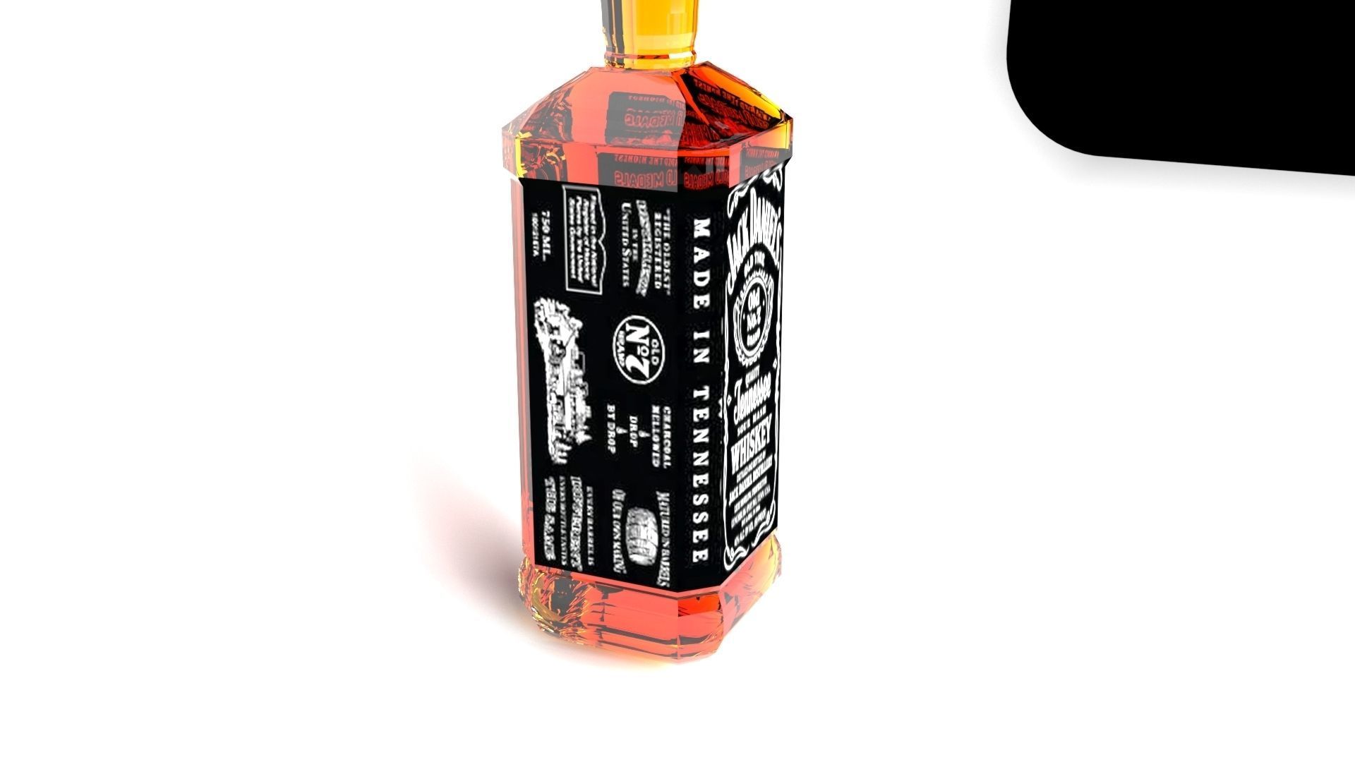 Jack Daniels Whiskey Bottle 3D model_7