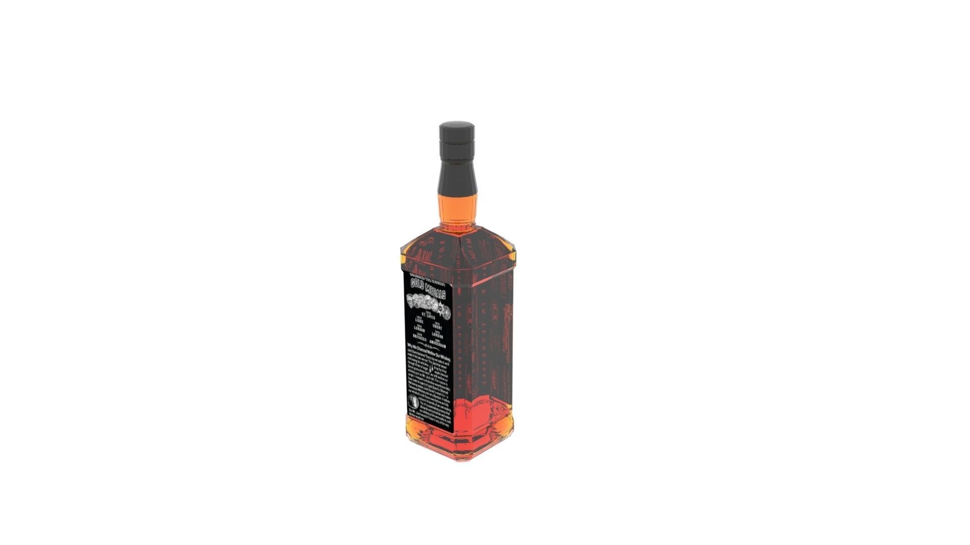 Jack Daniels Whiskey Bottle 3D model_16