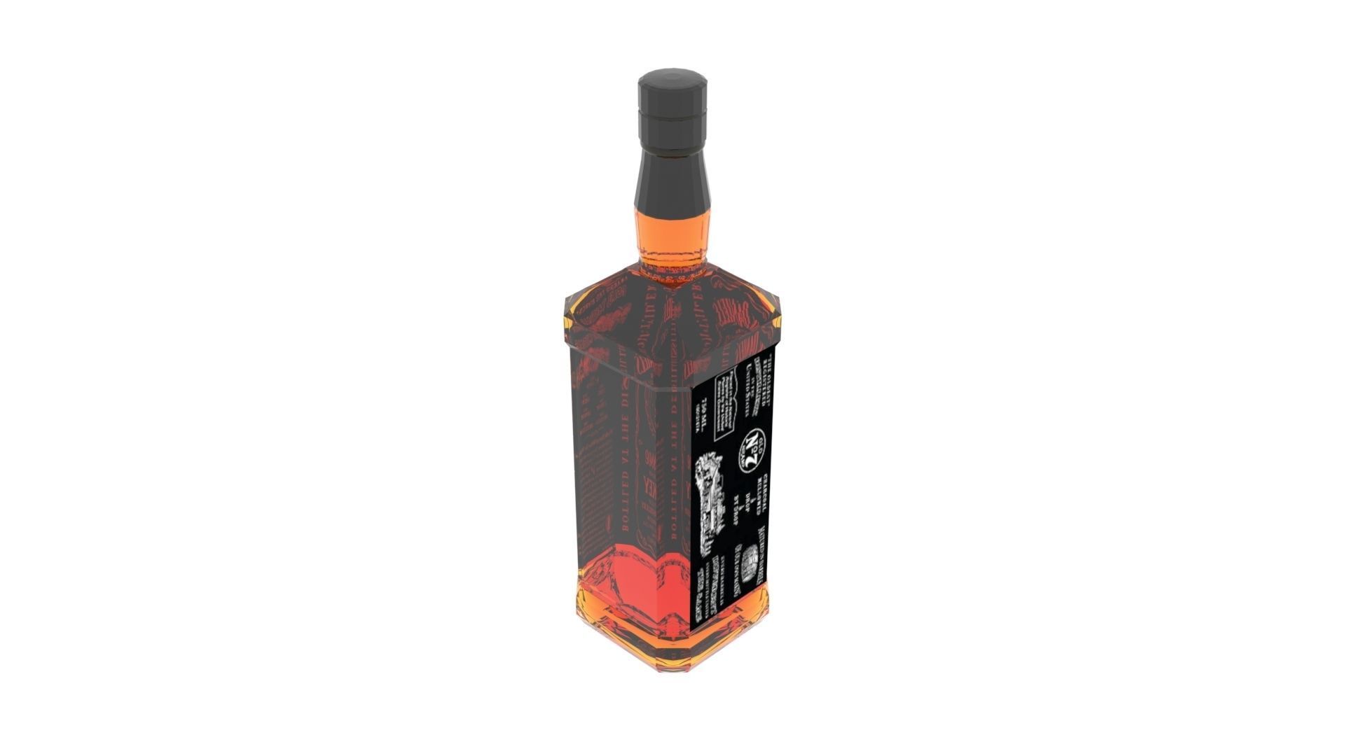 Jack Daniels Whiskey Bottle 3D model_17