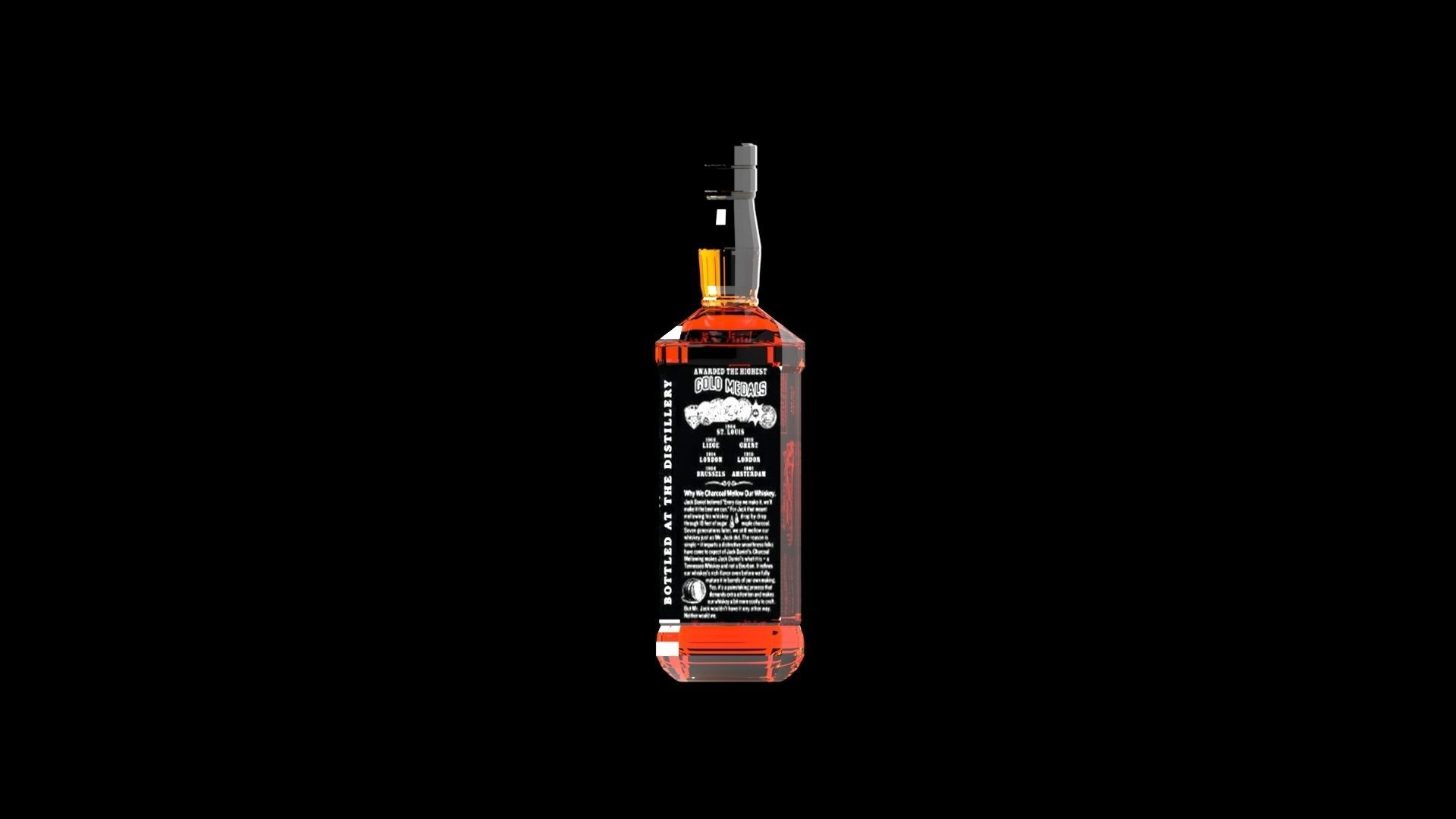 Jack Daniels Whiskey Bottle 3D model_8