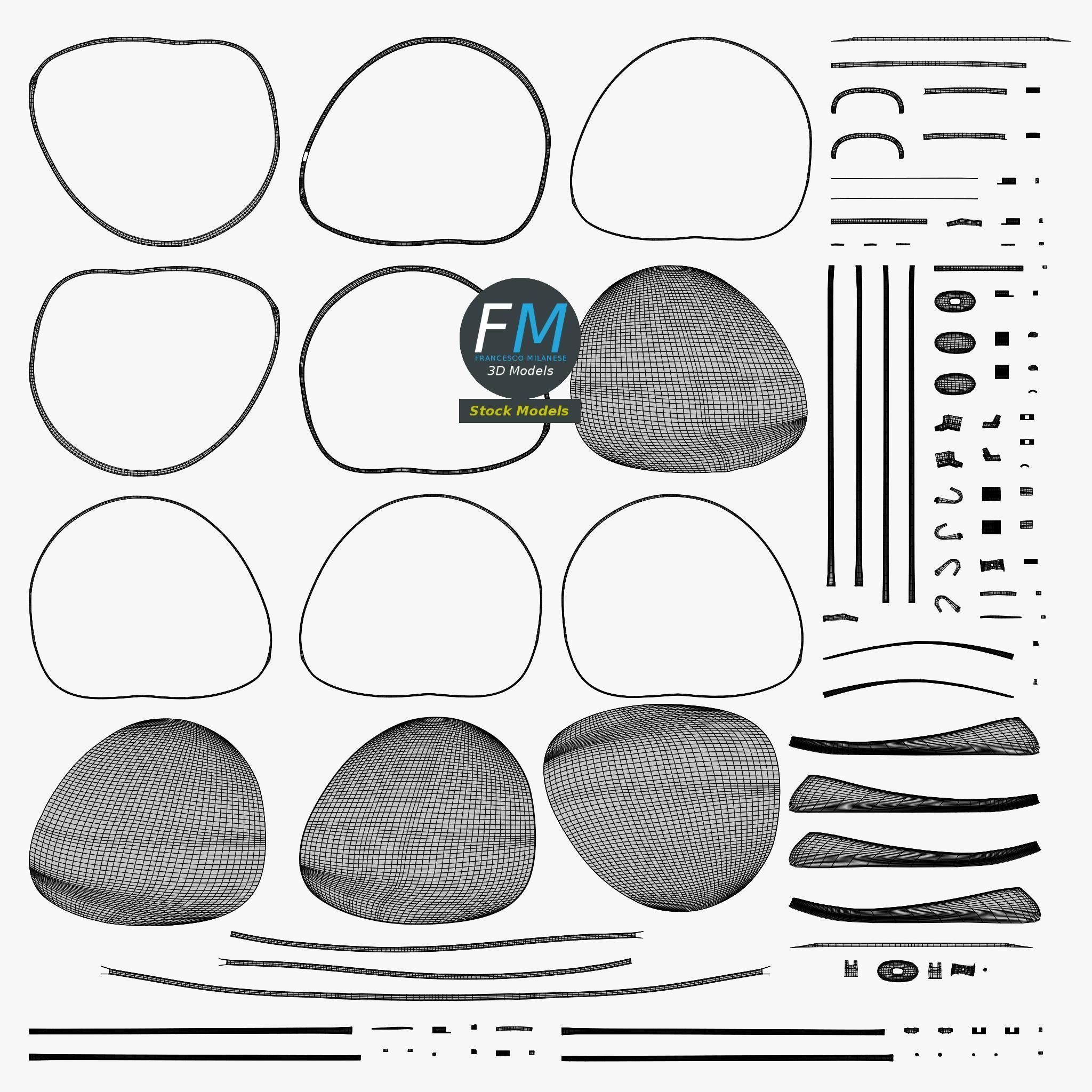 Sunglasses aviator 3D model_11