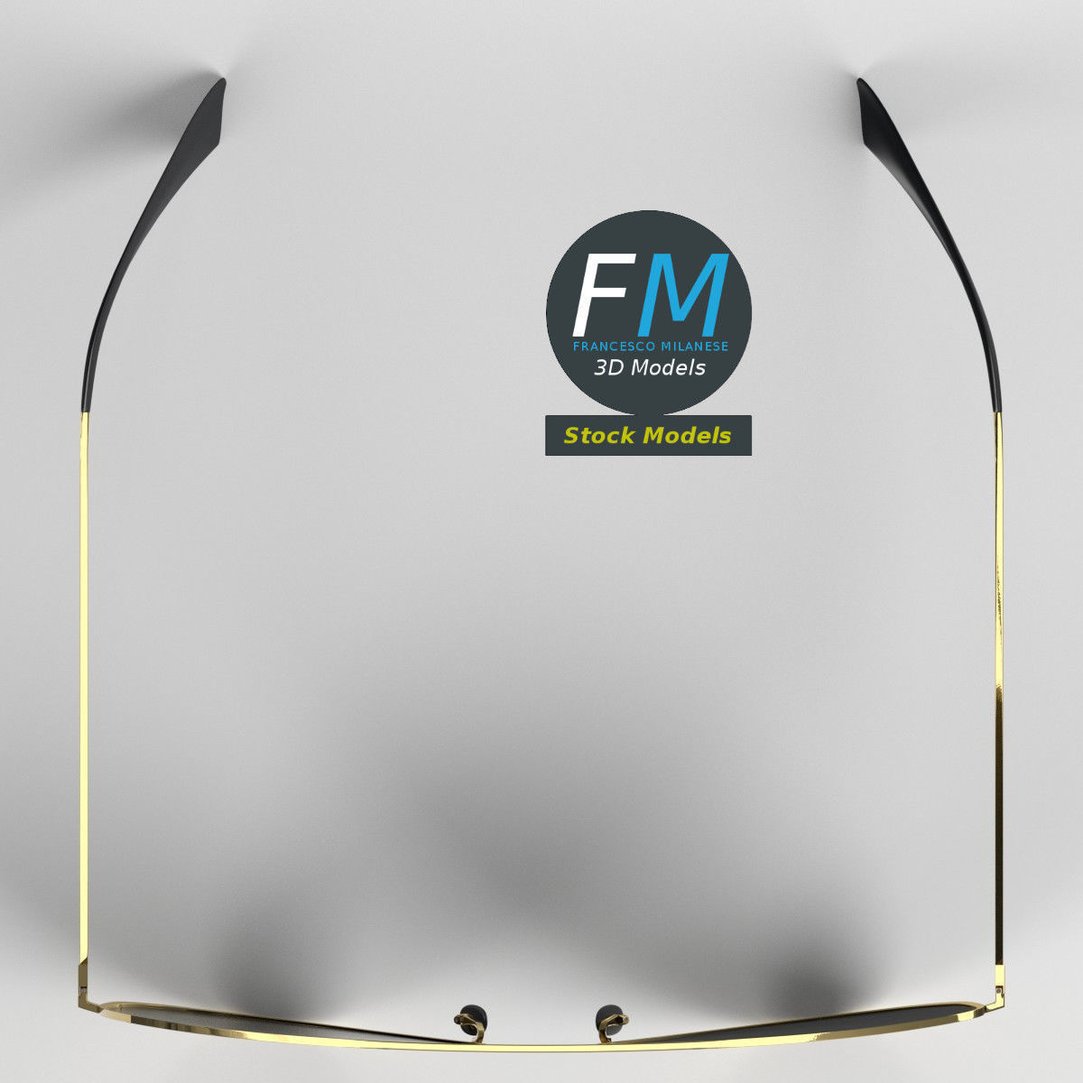 Sunglasses aviator 3D model_6