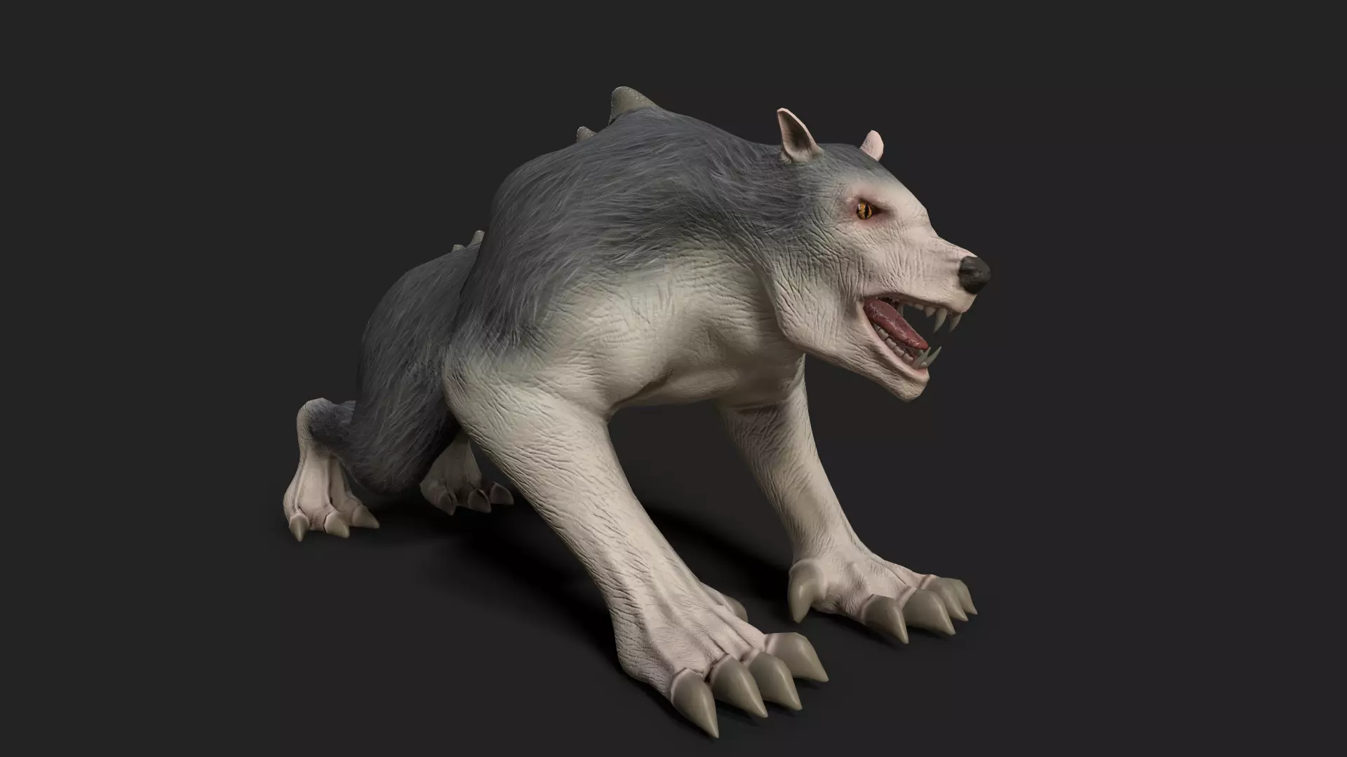 Monster Wolf Rigged And Animated Low-poly 3D model