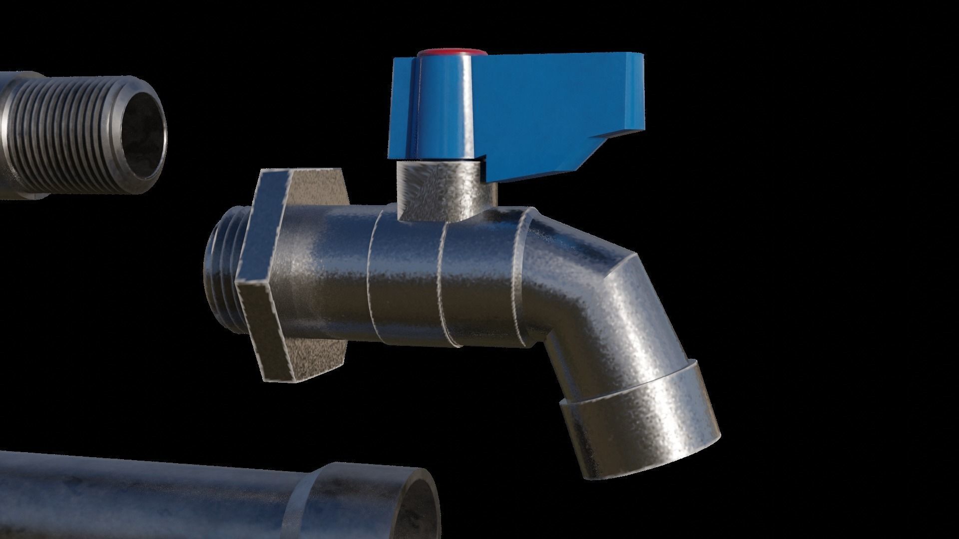 Water Faucet 3D model_2