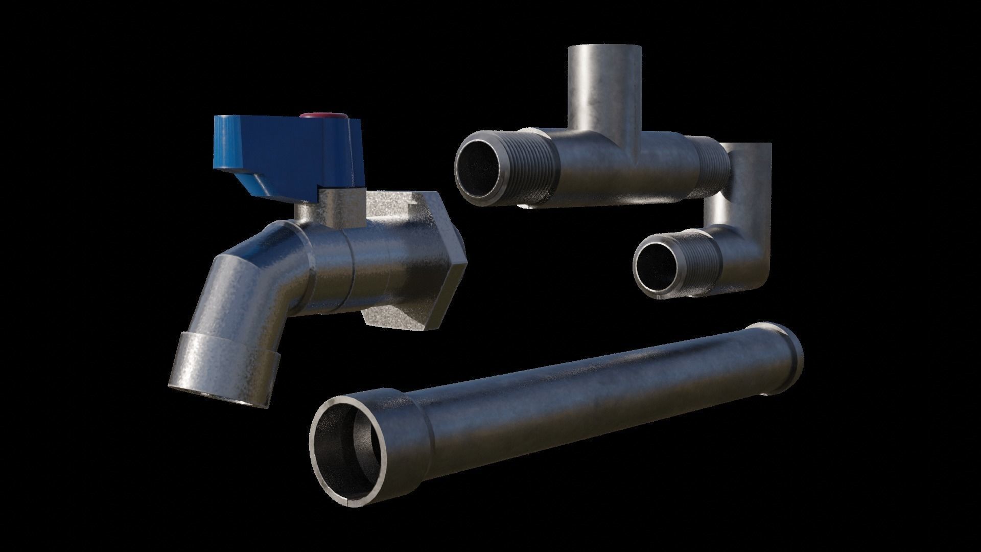 Water Faucet 3D model_3