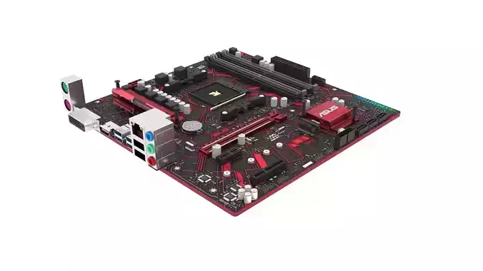 Asus AMD AM4 Prime EX-A320M Motherboard 3D model