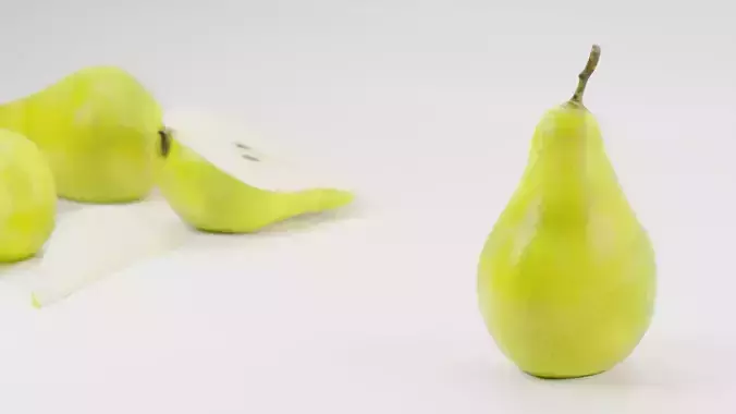 Pear game asset - sliced Low-poly 3D model