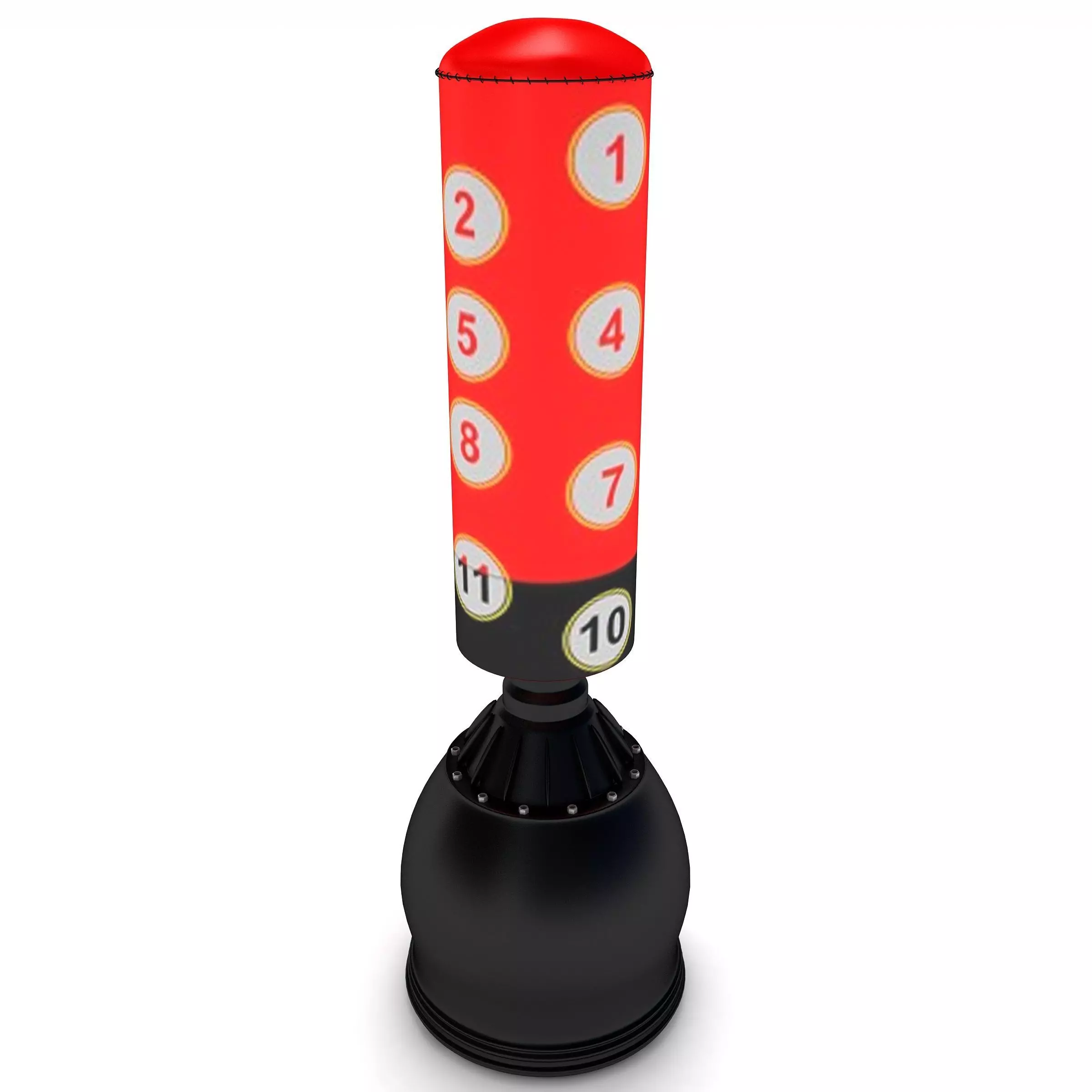  Free Standing Punch Bag Red Low-poly 3D model_0