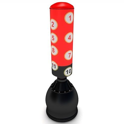  Free Standing Punch Bag Red Low-poly 3D model