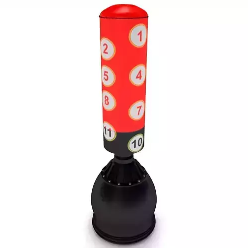  Free Standing Punch Bag Red Low-poly 3D model