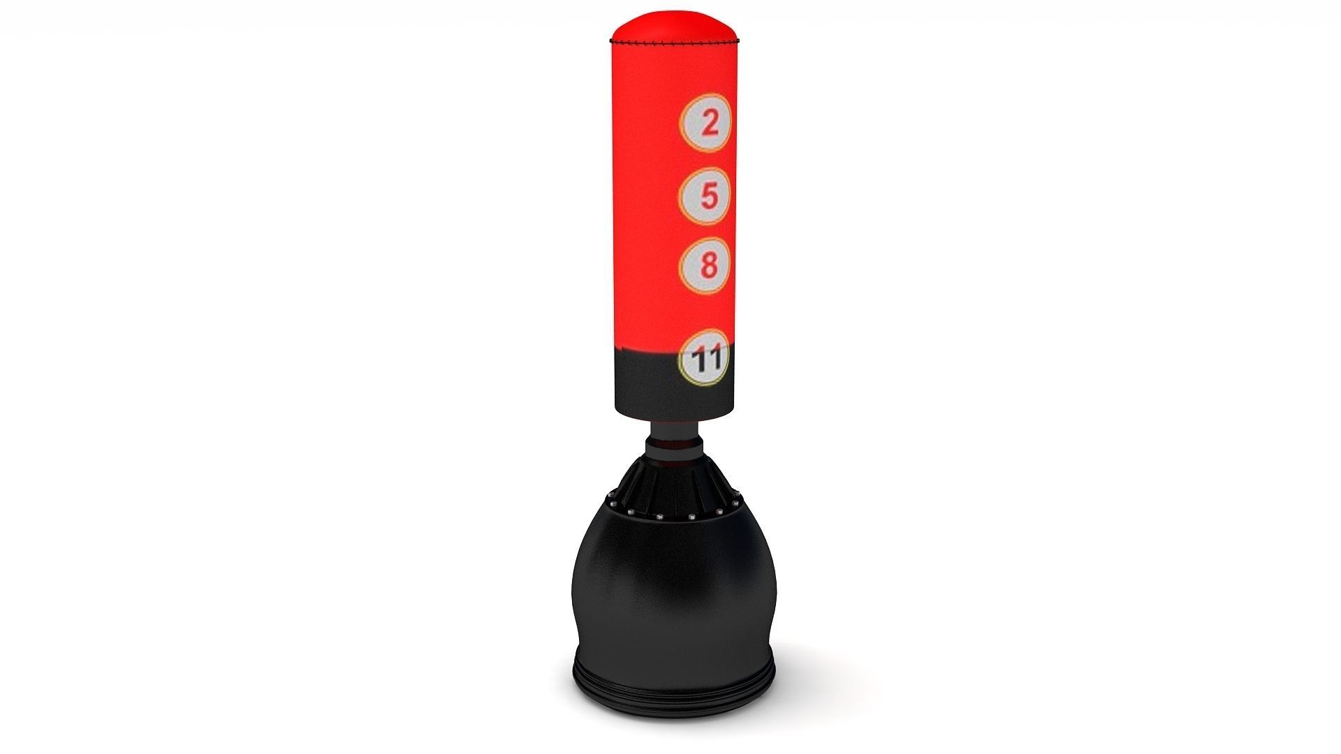  Free Standing Punch Bag Red Low-poly 3D model_2