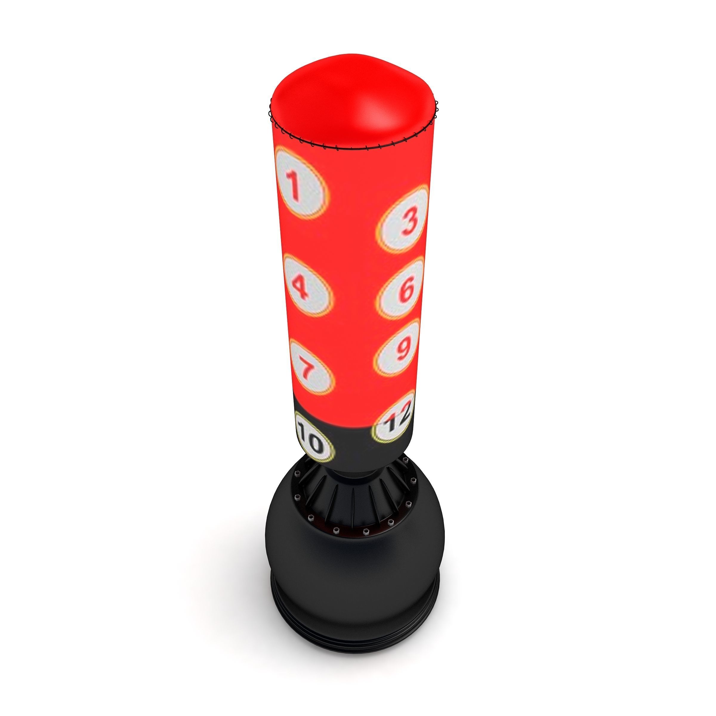  Free Standing Punch Bag Red Low-poly 3D model_1