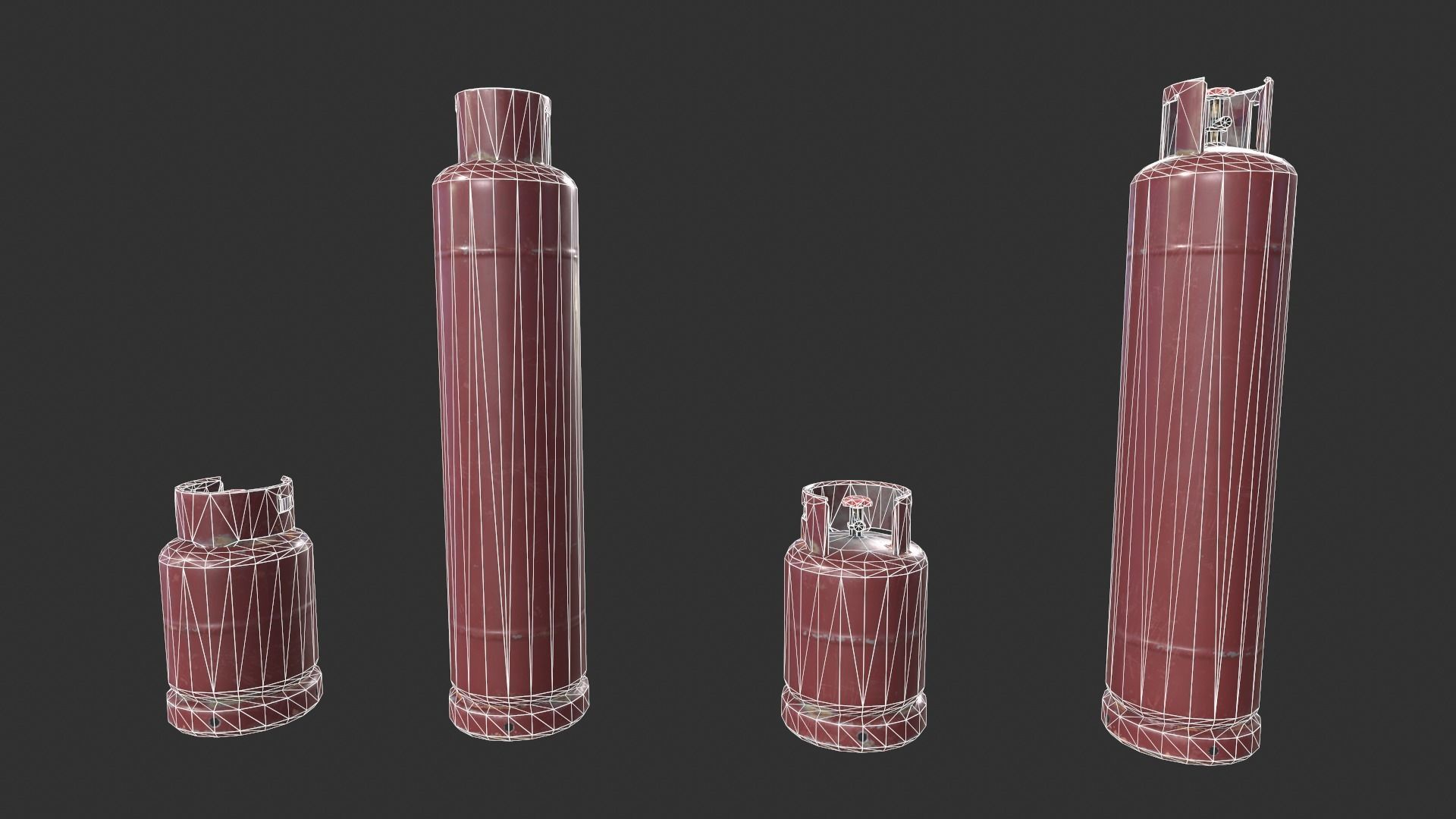 Gas Tank Low-poly 3D model_4