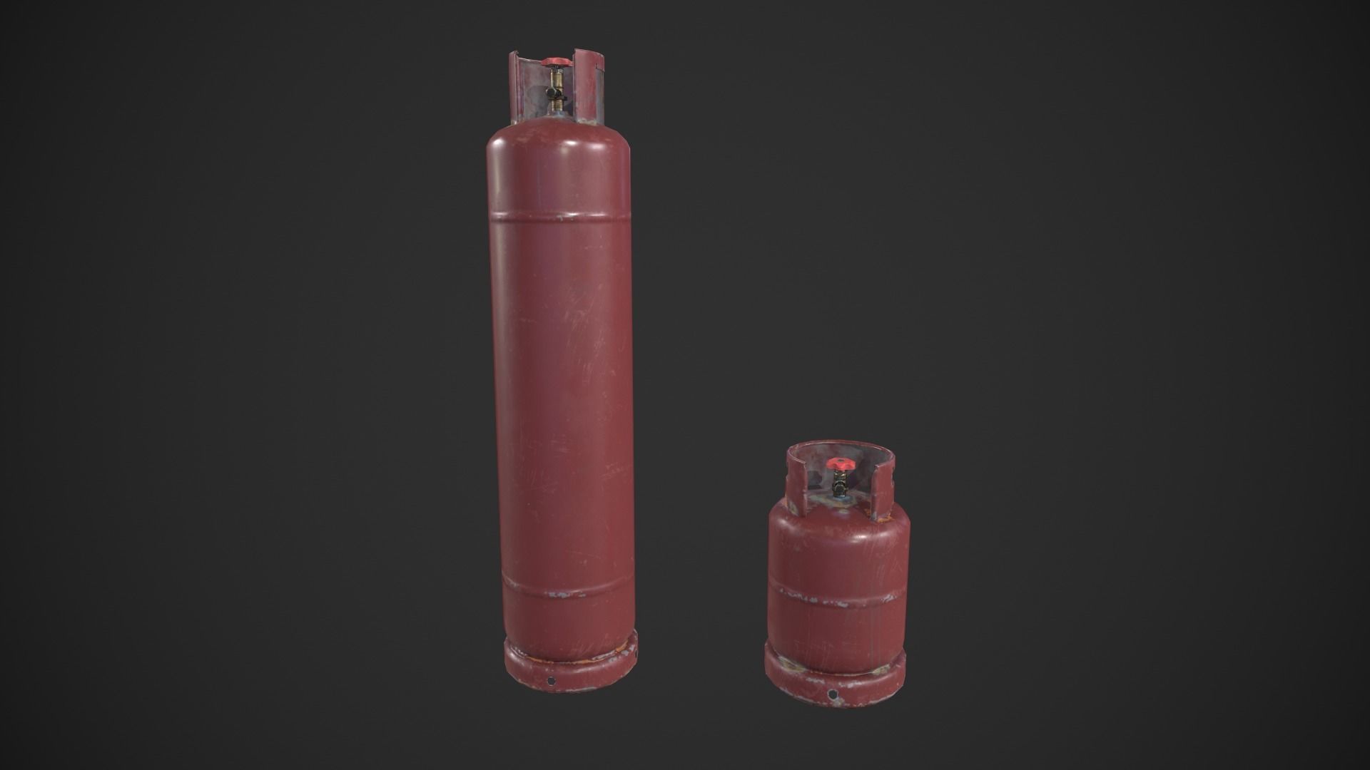 Gas Tank Low-poly 3D model_7