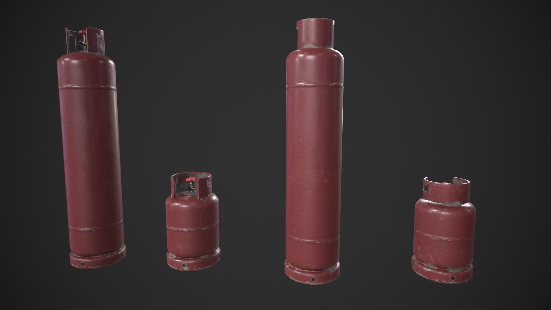Gas Tank Low-poly 3D model_1