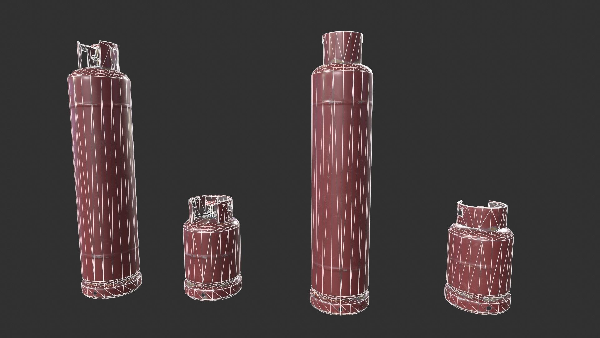 Gas Tank Low-poly 3D model_2