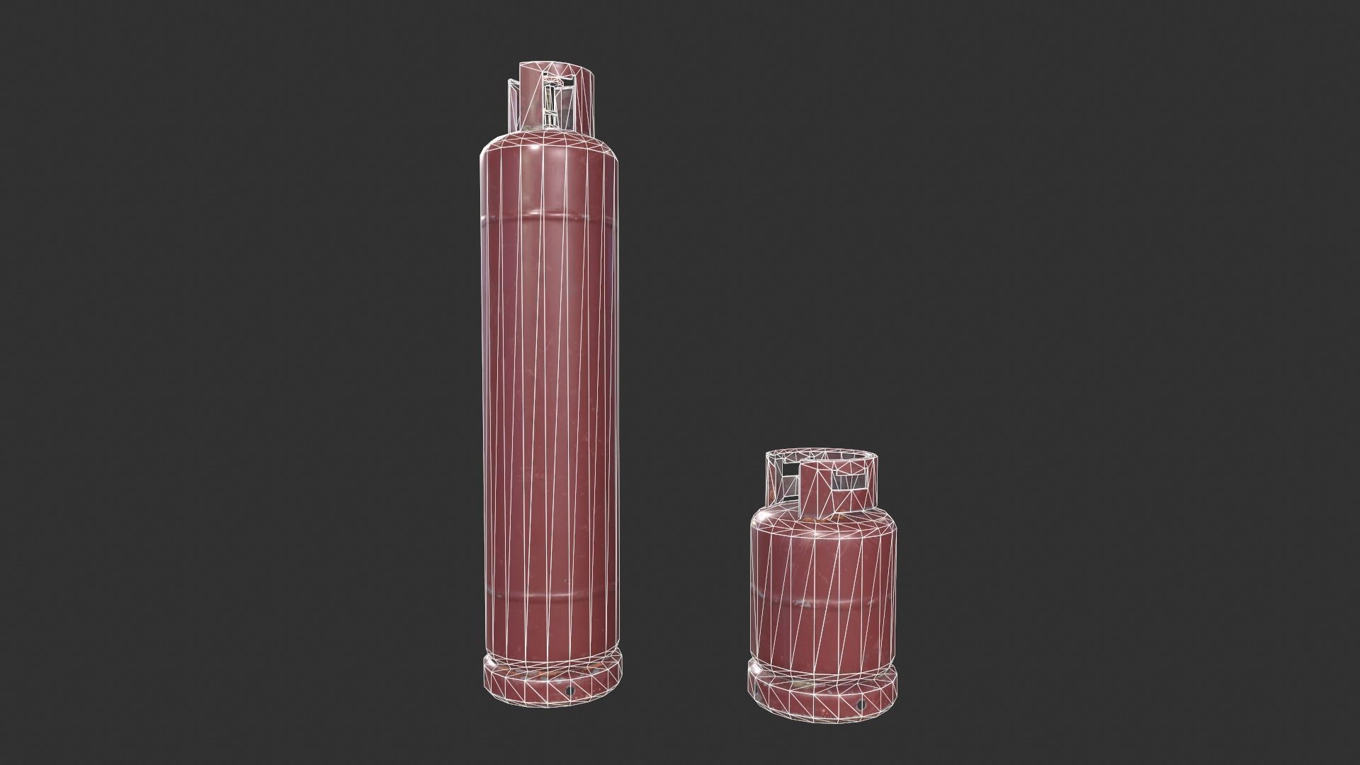 Gas Tank Low-poly 3D model_10