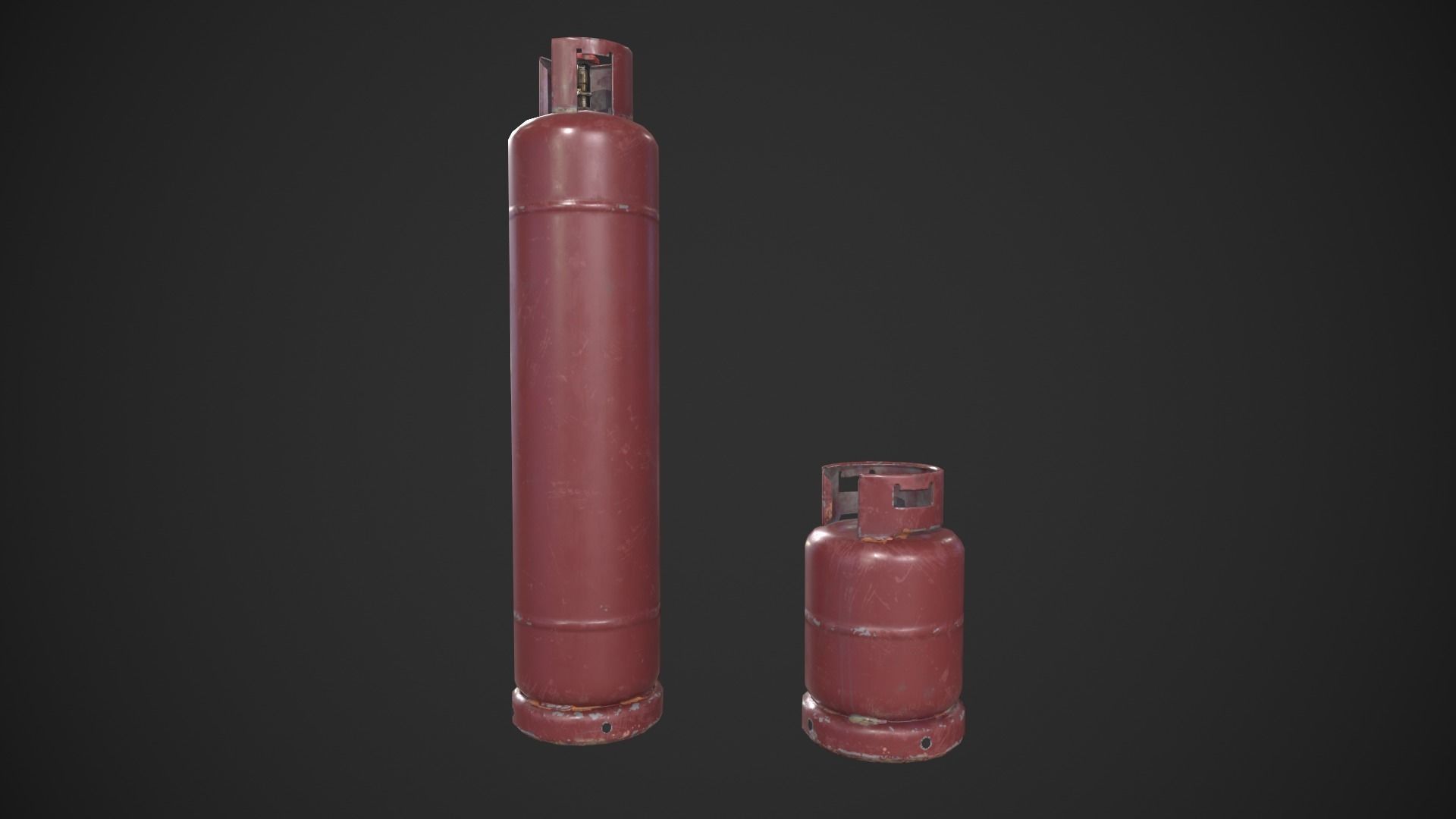 Gas Tank Low-poly 3D model_9