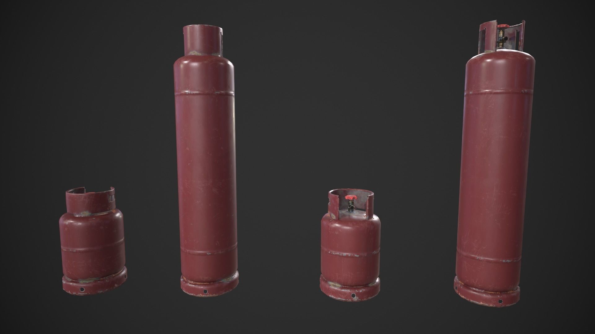 Gas Tank Low-poly 3D model_3