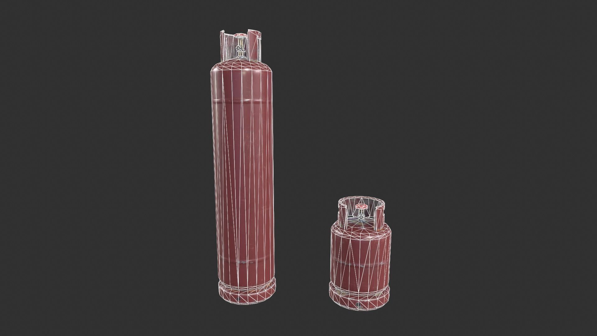 Gas Tank Low-poly 3D model_8