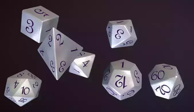Pearly Roleplaying Dice