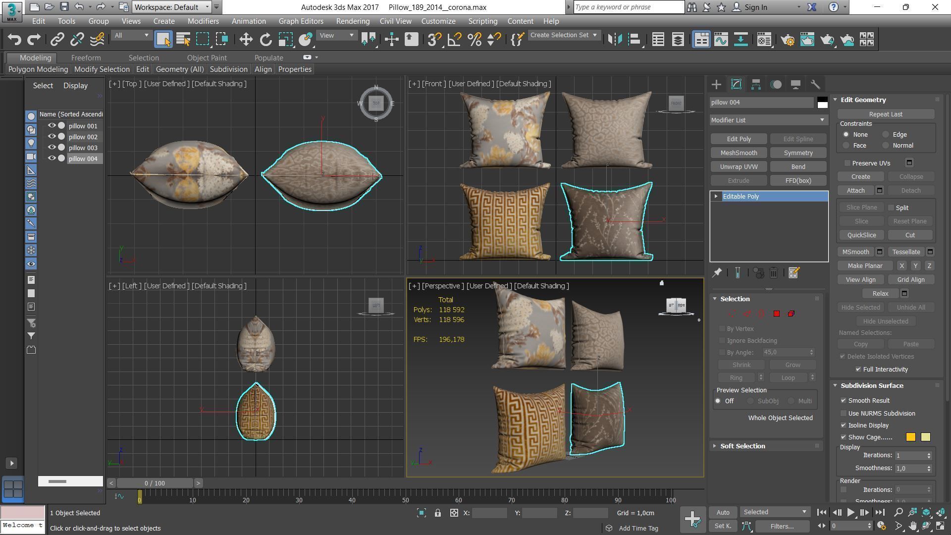 Decorative pillows Houzz set 189 3D model_14
