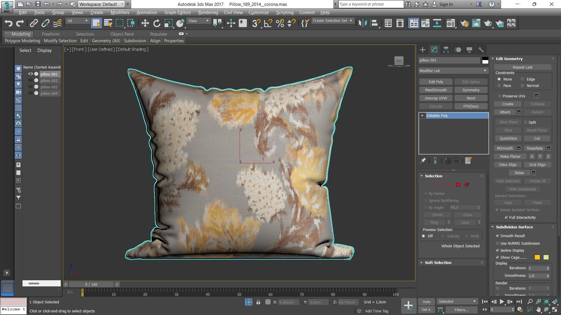 Decorative pillows Houzz set 189 3D model_2