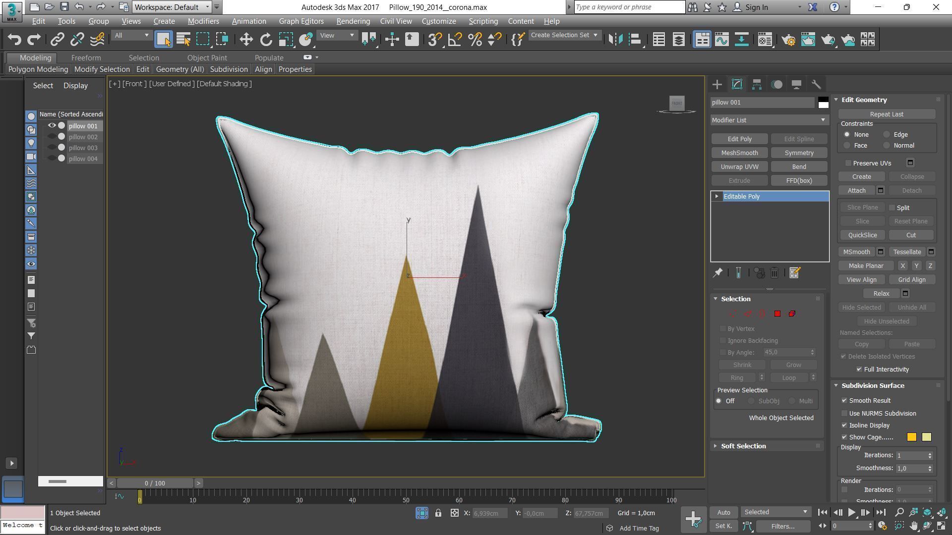 Decorative pillows Houzz set 190 3D model_2