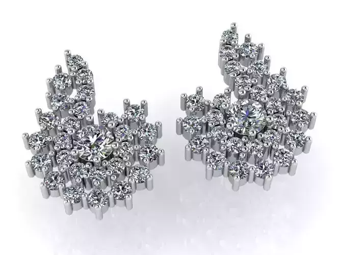 Drop Cluster Diamond Earring 1004