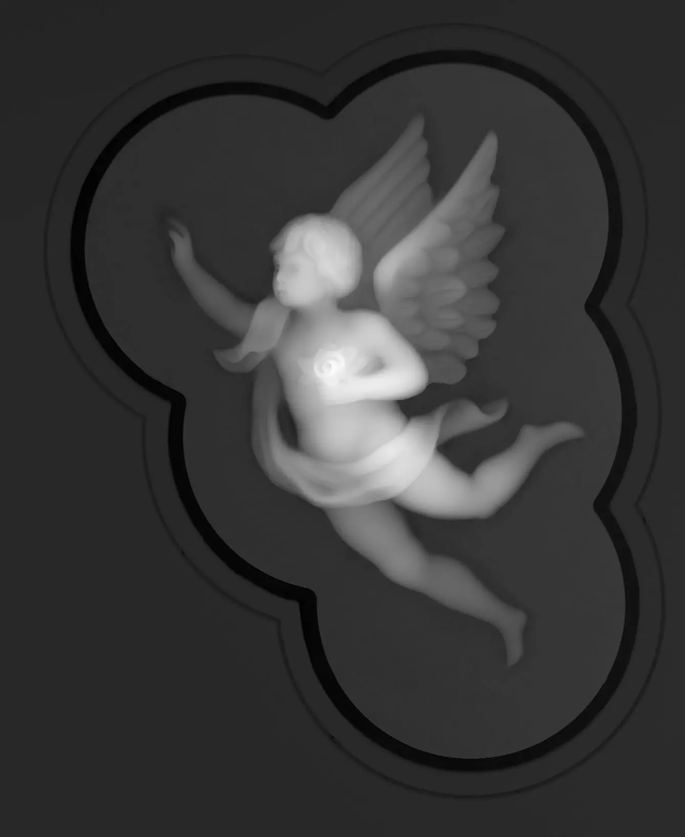 Angel flying in cloud 3D model_0
