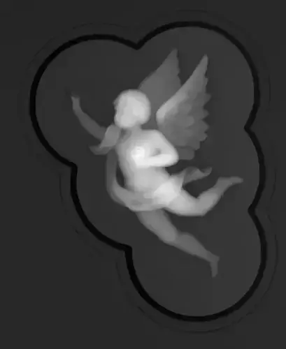 Angel flying in cloud