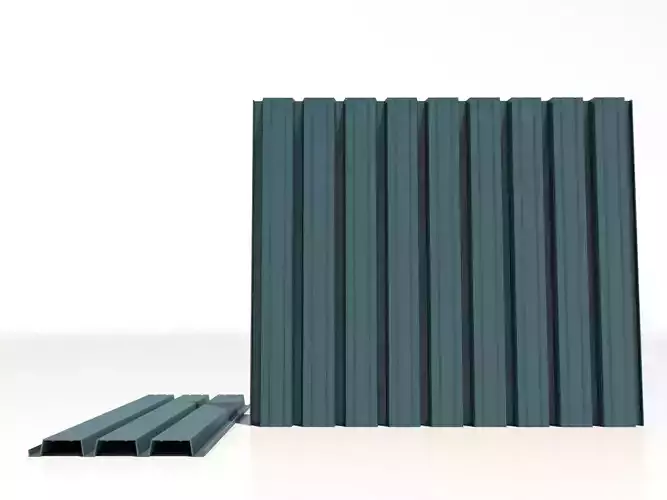 Corrugated galvanized sheets 6 low-poly Low-poly 3D model