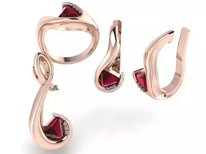 Trilliant Drop Style Earring 1006