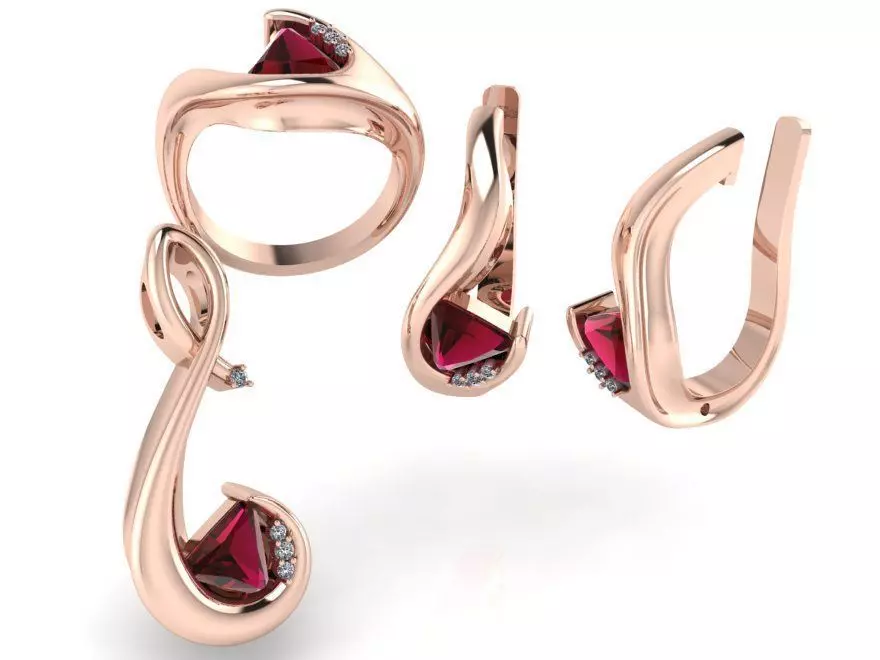 Trilliant Drop Style Earring 1006 3D print model_0