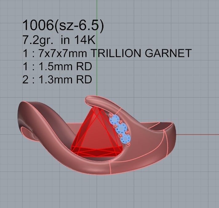 Trilliant Drop Style Earring 1006 3D print model_5