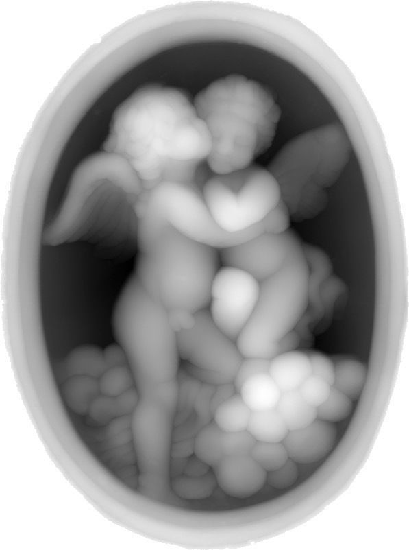 Angels two cherubs kissing each other 3D model_2