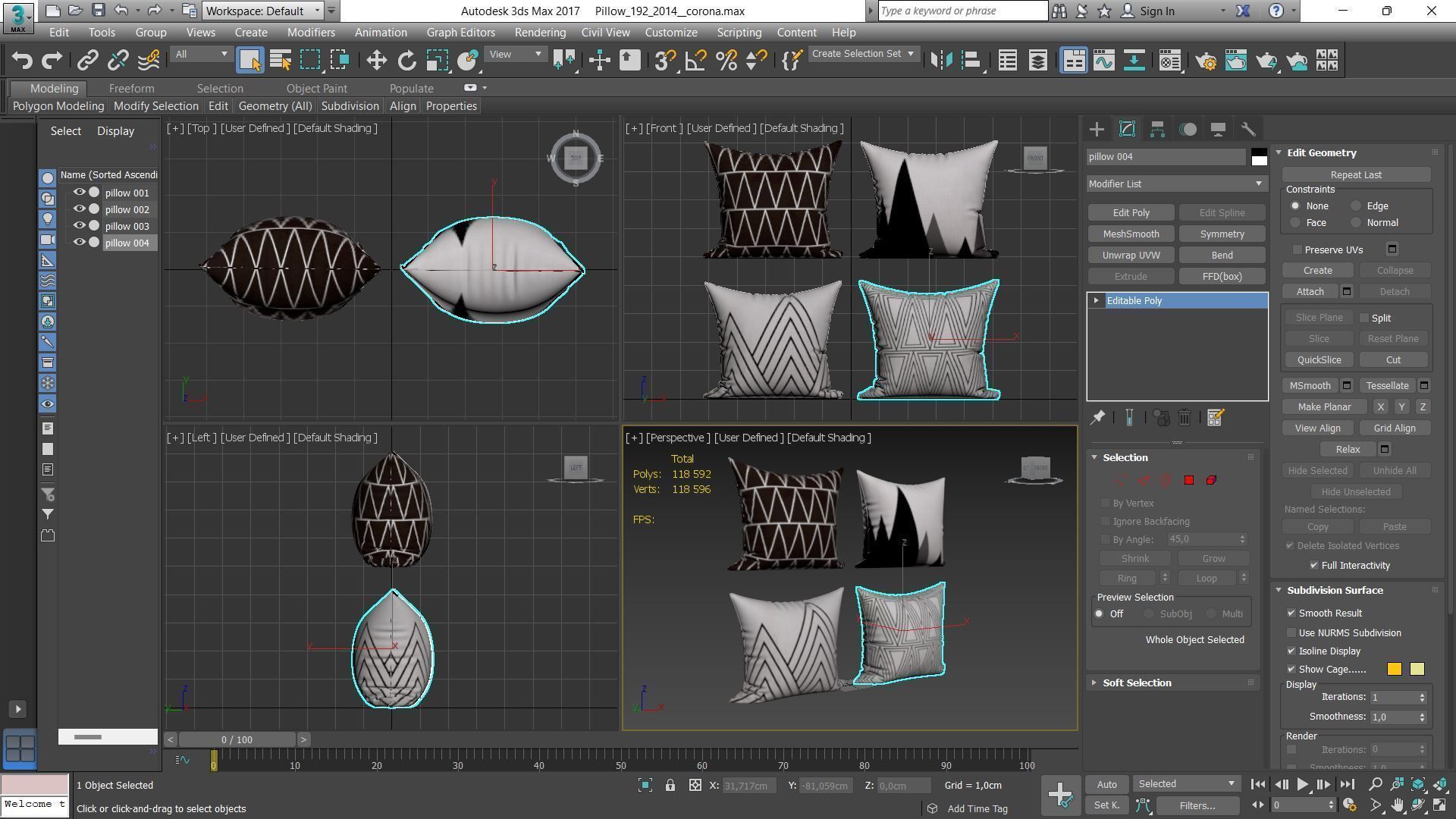 Decorative pillows Houzz set 192 3D model_14