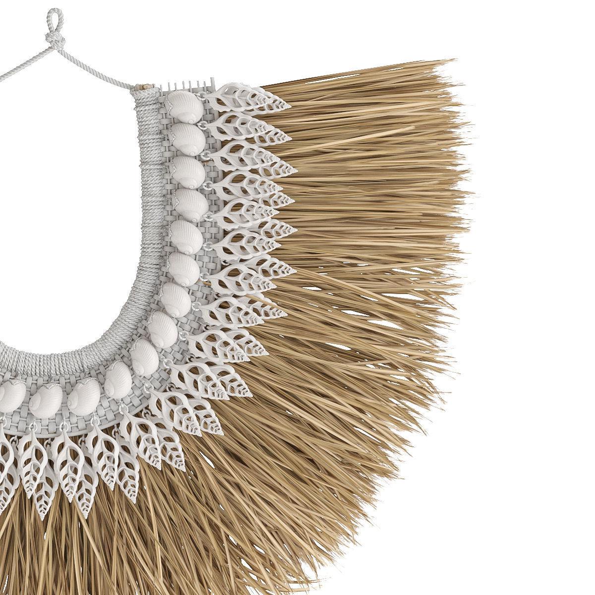 Seashell and algae necklace 3D model_2