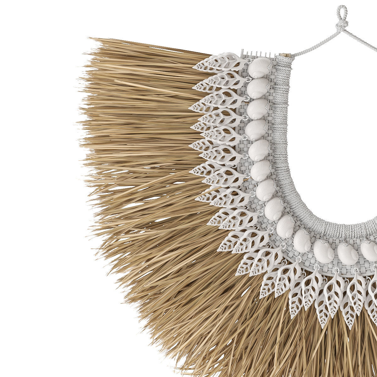 Seashell and algae necklace 3D model_1
