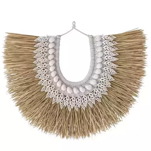 Seashell and algae necklace