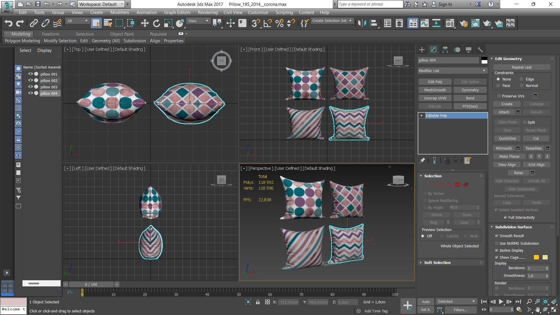 Decorative pillows Houzz set 195 3D model_12