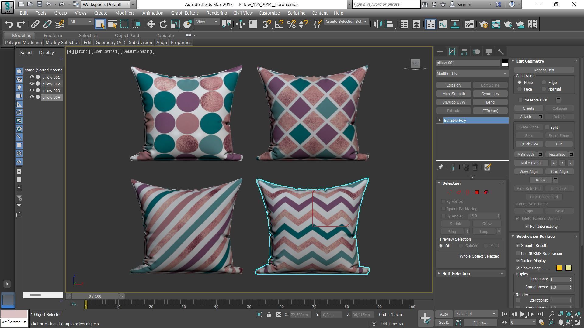 Decorative pillows Houzz set 195 3D model_16