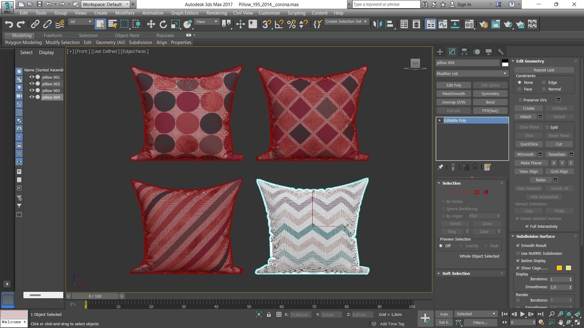Decorative pillows Houzz set 195 3D model_17